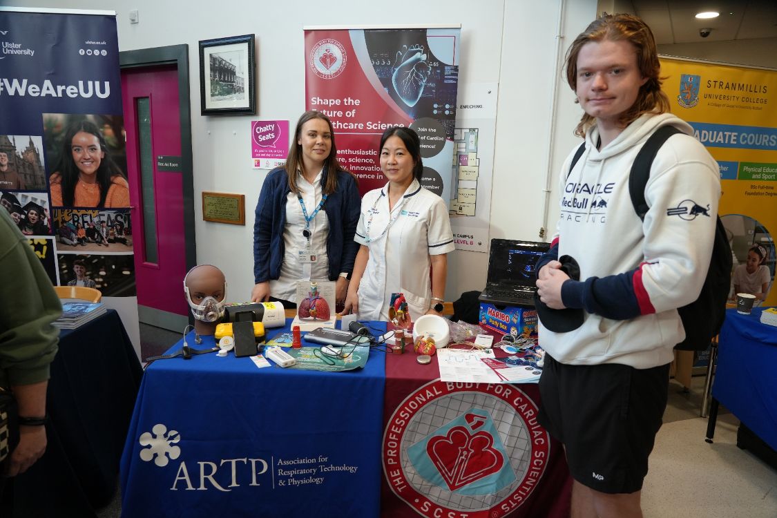 Coral Trainor and Mei Mei Lam, Association of Respiratory Technology and Physiology, South Eastern Trust, with student, Kenzie Pickering (18, Lisburn), Level 3 National Diploma in Sport, Fitness and Personal Training 